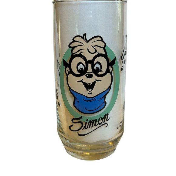 Vintage 1985 The Chipmunks Simon Drinking Character Glass - Picture 7 of 10